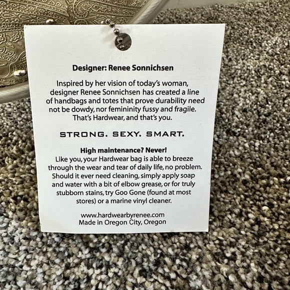 Hardware By Renee - Woman’s Handbag -New W/Tags - 14”L x 3.5”W x 8”H - 3.5” Deep - Picture 5 of 7